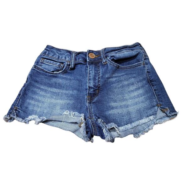 SO Stretch High-Rise Blue Denim Jean Shorts Size 1/25W - Picture 1 of 8